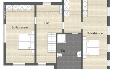 Grundrissskizze Dachgeschoss (Einfamilienhaus, Berumbur)